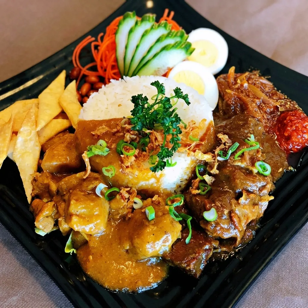 Nasi Lemak - fragrant coconut rice with traditional Malaysian sides at Mamak Dang Calgary NE