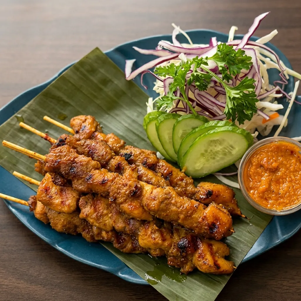 Satay Chicken Skewers with peanut sauce at Mamak Dang Calgary NE