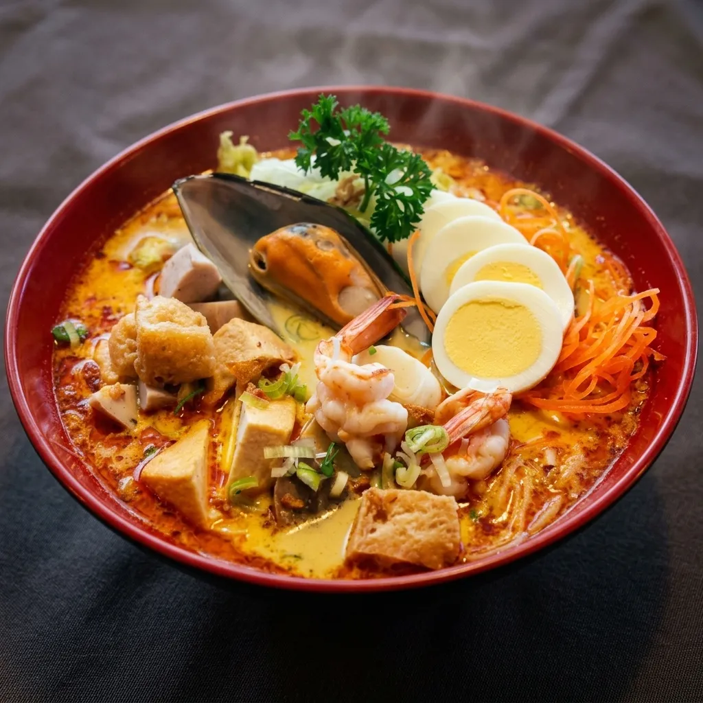 Special Laksa - signature coconut curry noodle soup at Mamak Dang in Calgary NE
